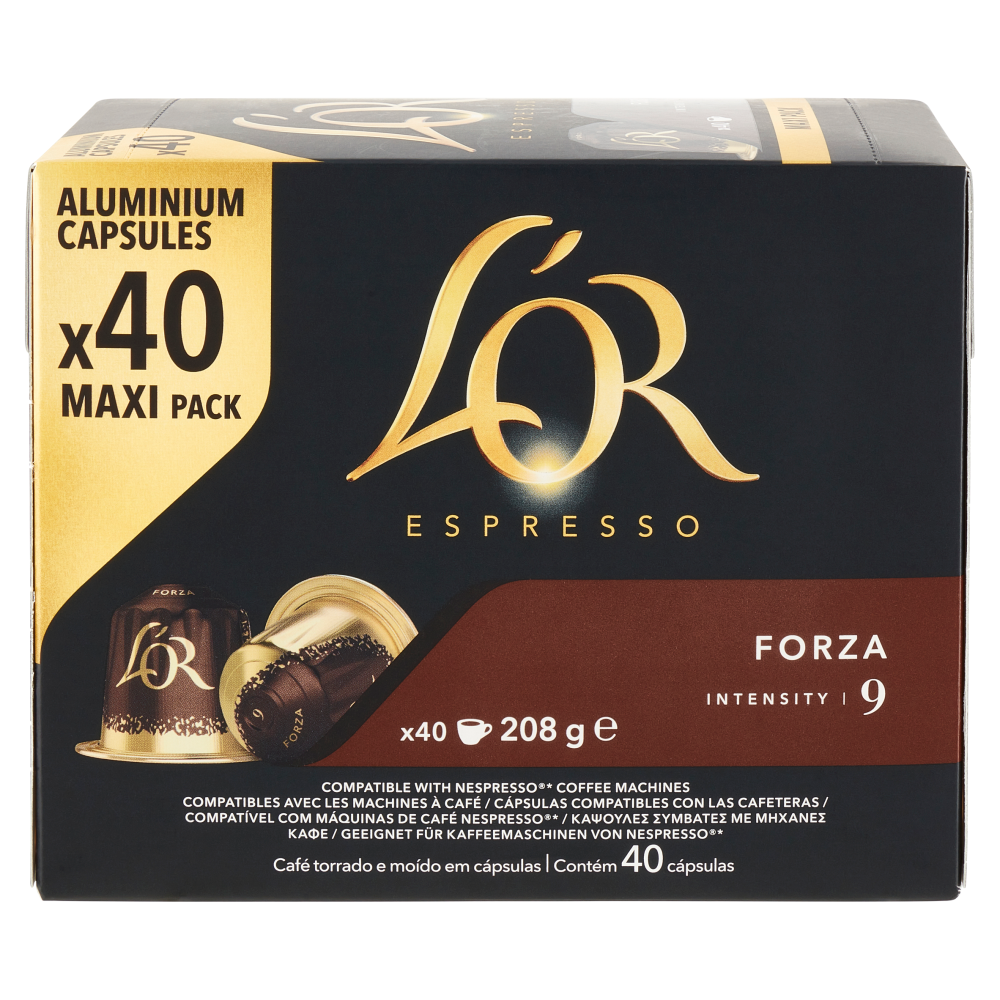 L'Or Espresso Forza 9- 40 Capsule Caff&egrave; Compatibili con Macchine Nespresso*&reg; Original 208g