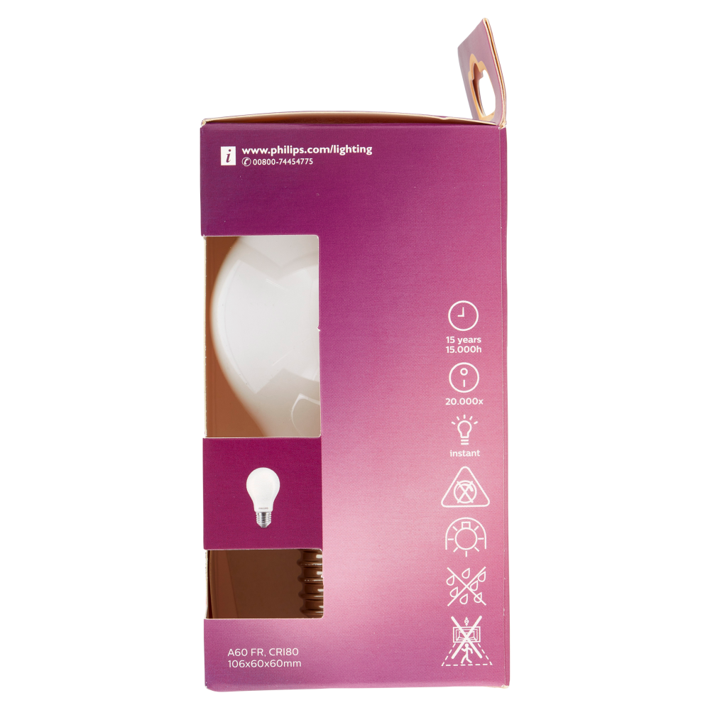 Philips Led goccia vetro 60W E27 2700K