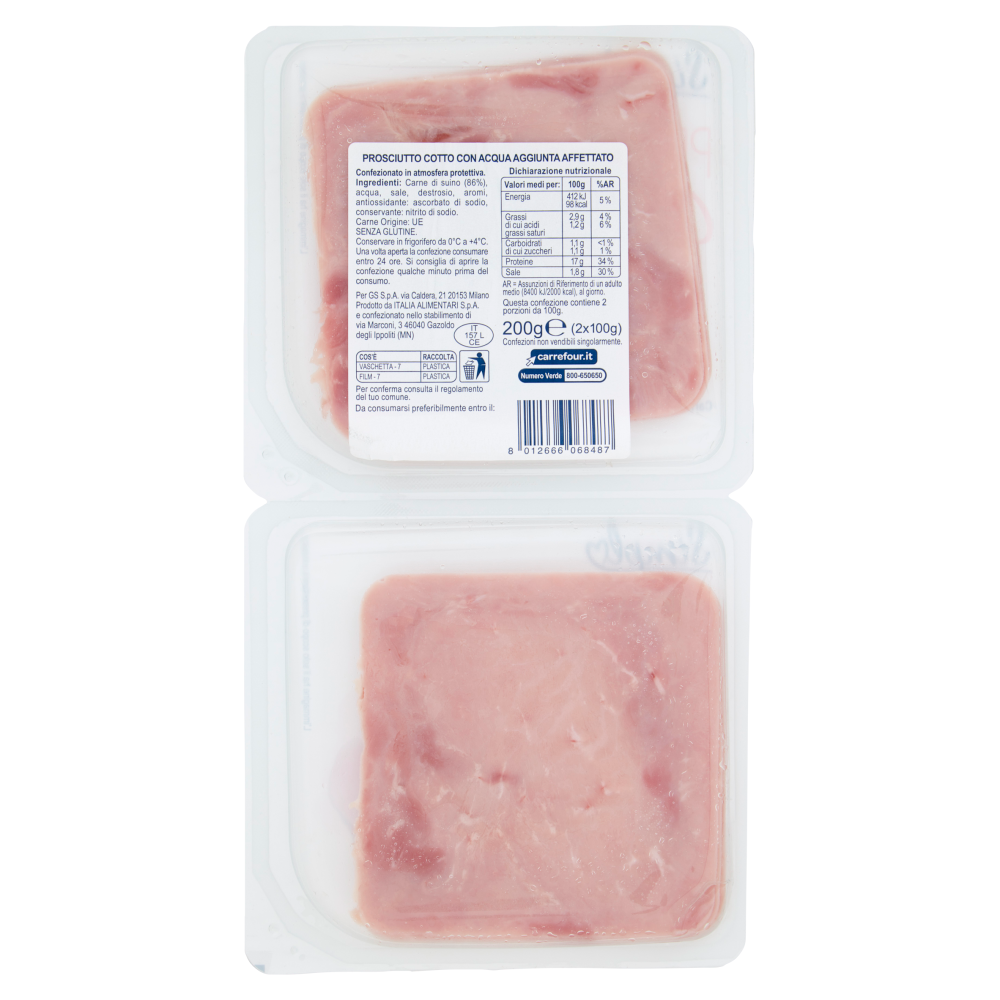 Simpl Prosciutto Cotto per Toast 2 x 100 g Carrefour