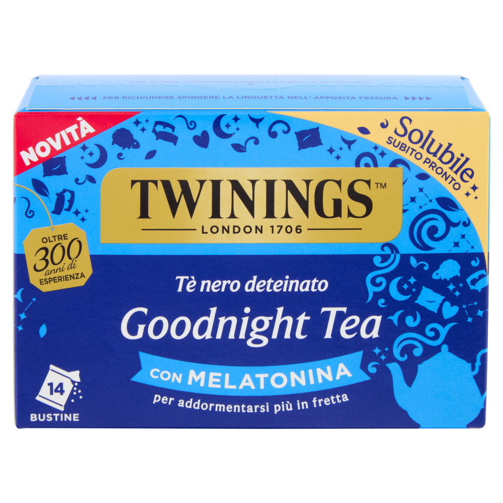 Twinings Goodnight Tea Tè Nero Deteinato solubile con Melatonina 14 bustine The x 4 g
