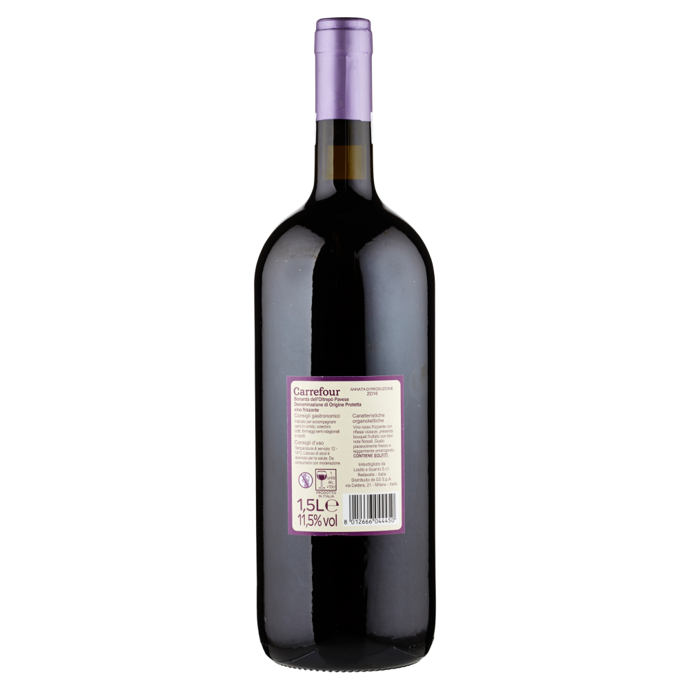 Carrefour Bonarda dell'Oltrepò Pavese DOP vino frizzante 1,5 L