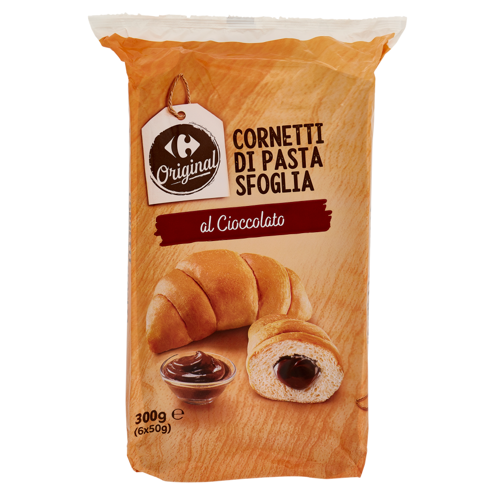 Carrefour Original Cornetti di Pasta Sfoglia al Cioccolato 6 x 50 g