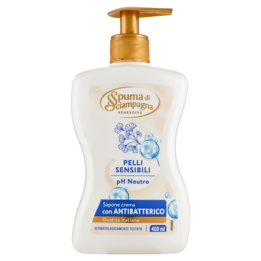Spuma di Sciampagna Benessere Sapone crema Pelli Sensibili pH Neutro 400 ml