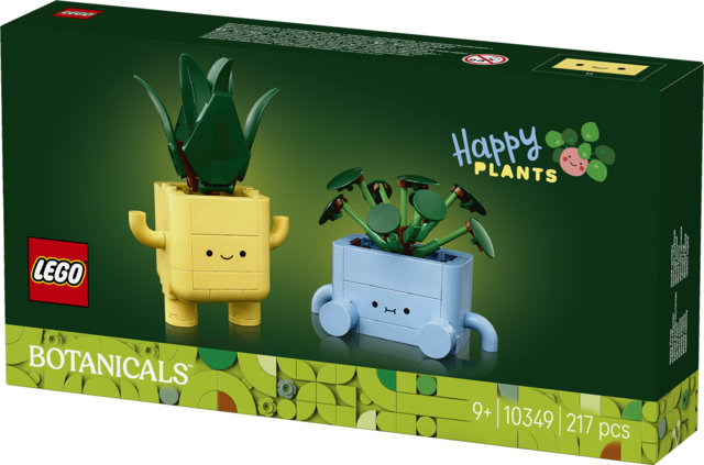 LEGO Botanicals 10349 Piantine Felici Giocattolo, Kit Arti e Mestieri con 2 Piante Artificiali e 2 Vasi per Bambine e Bambini 9+