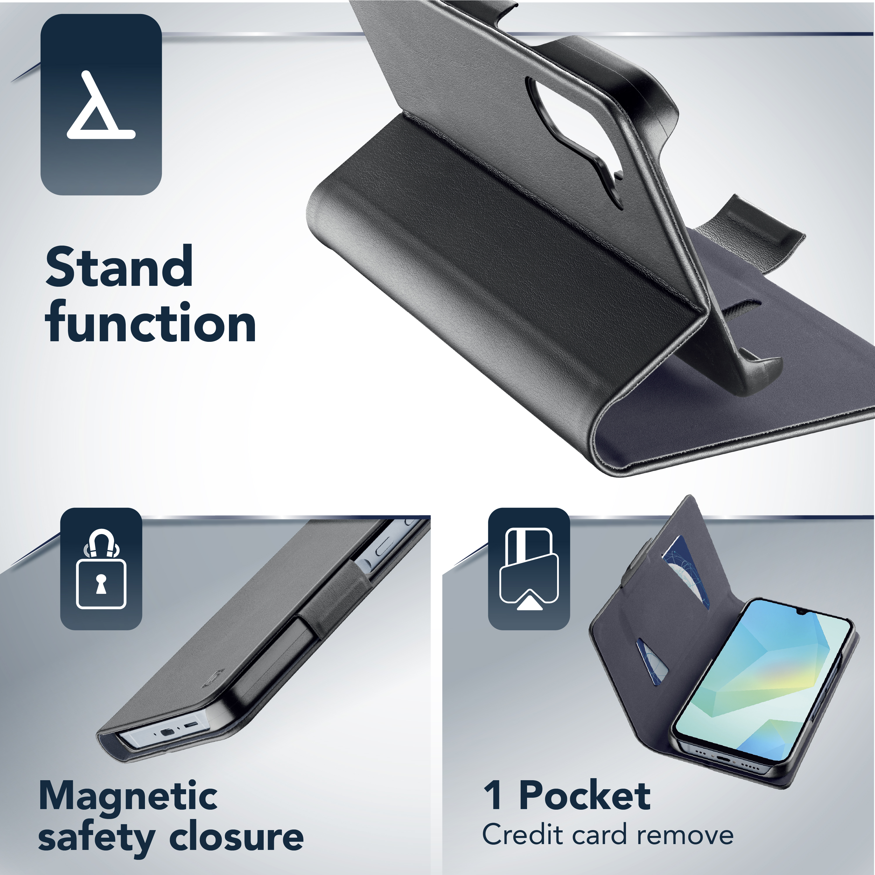 Cellularline Book - Galaxy A16 Custodia a libro con tasca portatessera e chiusura magnetica