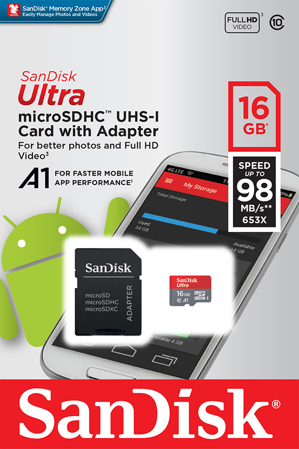 SanDisk Ultra 16 GB MicroSDHC UHS-I Classe 10