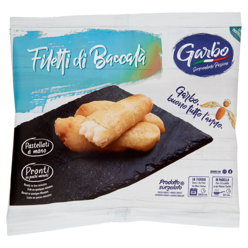 Garbo Linea Pastellati Filetti di Baccal&agrave; Prodotto surgelato 275 g