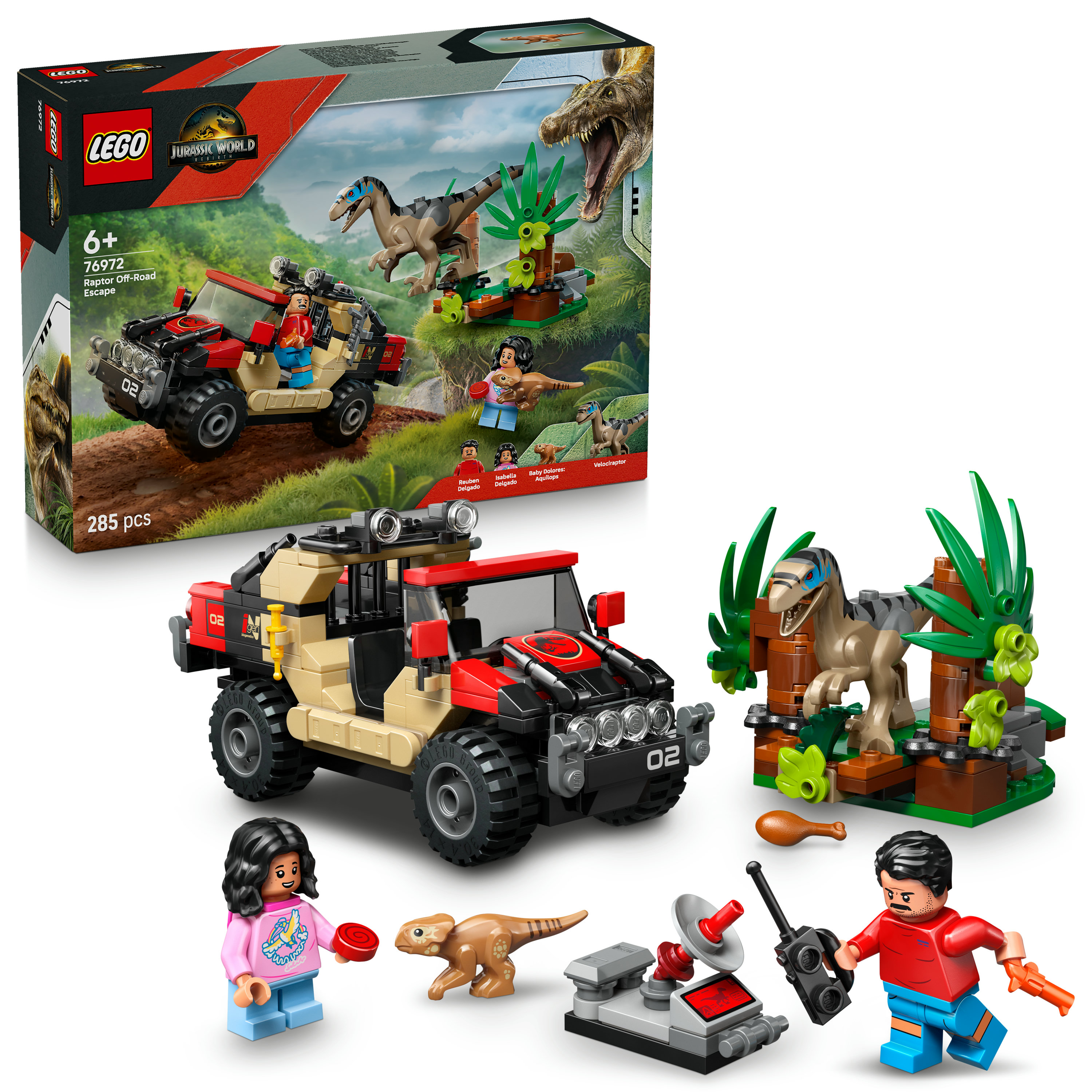LEGO Jurassic World Fuga dal Raptor sul fuoristrada