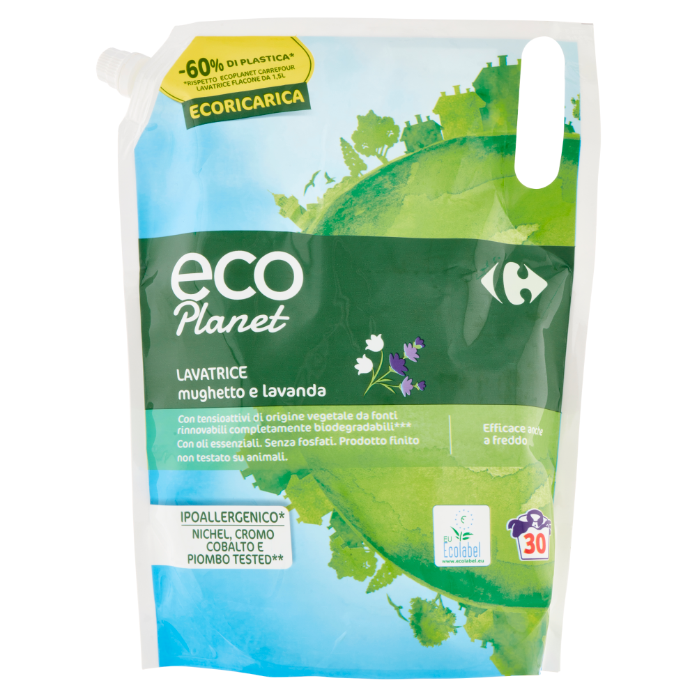 Carrefour eco Planet Lavatrice mughetto e lavanda Ecoricarica 1,5 L