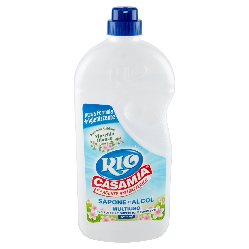 Rio Casamia con Agente Antibatterico Sapone e Alcol Multiuso Profumo Muschio Bianco 1250 ml
