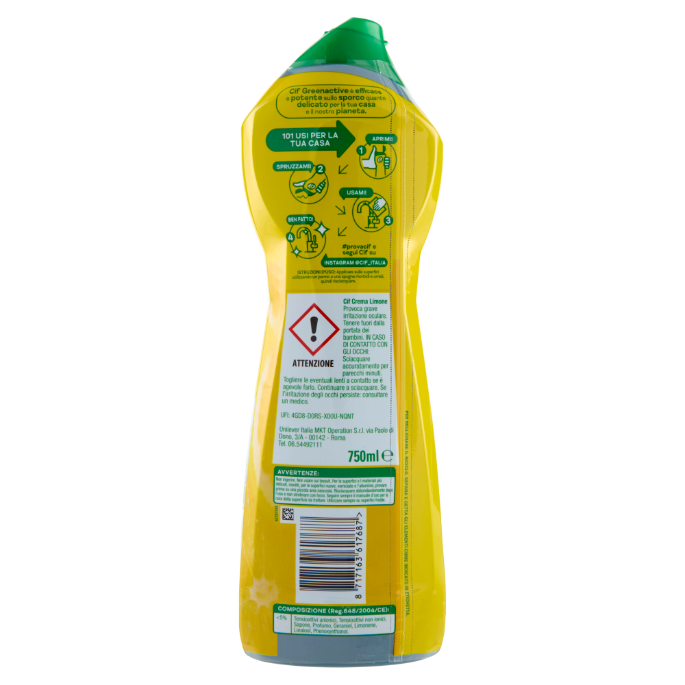 Cif Greenactive Crema Limone 750 ml