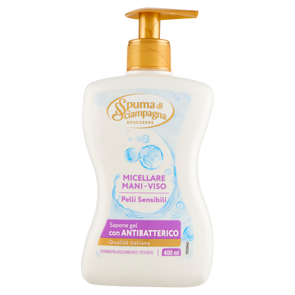 Spuma di Sciampagna Benessere Sapone gel Micellare Mani-Viso Pelli Sensibili 400 ml
