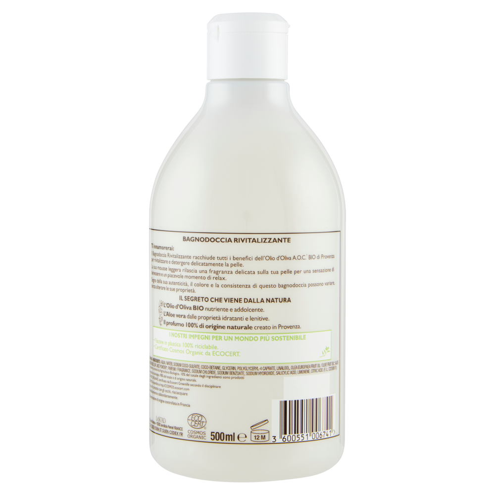 Tesori di Provenza Bagnodoccia con Olio d'Oliva Biologico, Ricco in Polifenoli Antiossidanti, 500 ml