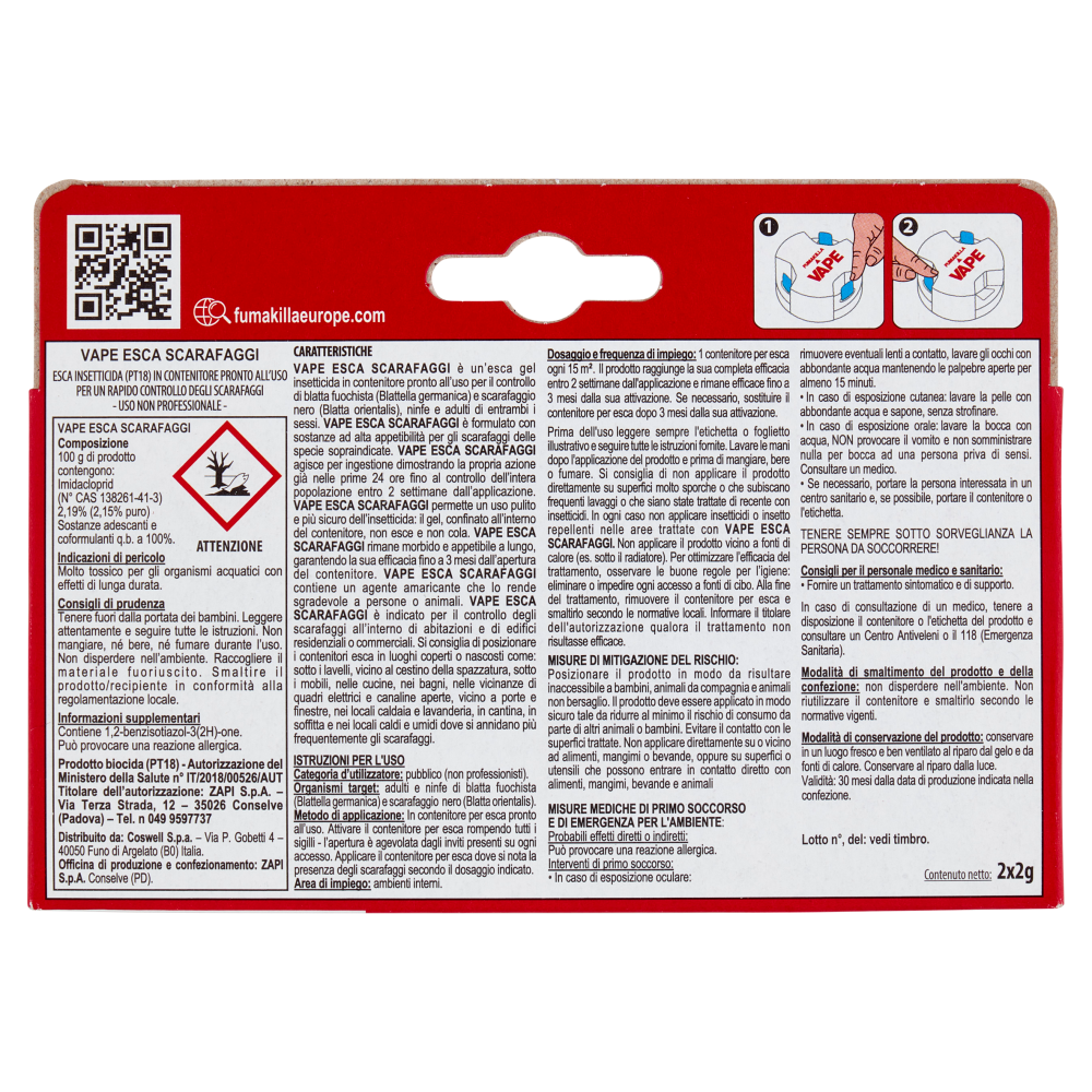 VAPE Esca Scarafaggi 2 x 2 g