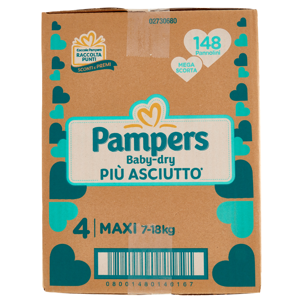 Pampers Baby-dry Maxi 148 pz