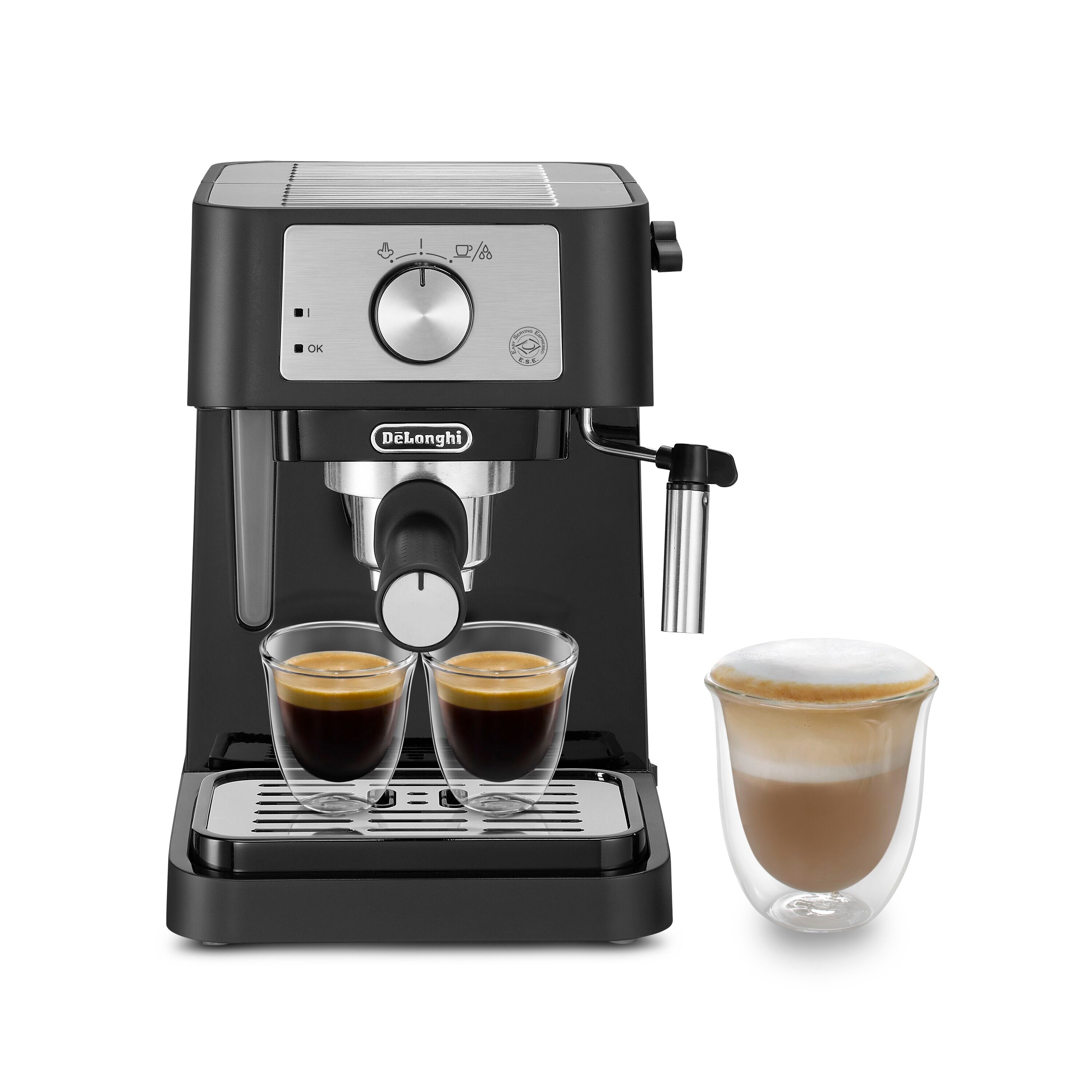 De&rsquo;Longhi STILOSA EC260.BK Macchina da Caff&egrave; Manuale Espresso e Cappuccino, Compatibile con Polvere o Cialde E.S.E., Spegnimento Automatico, Serbatoio Estraibile da 1L, Potenza 1100W, Nero