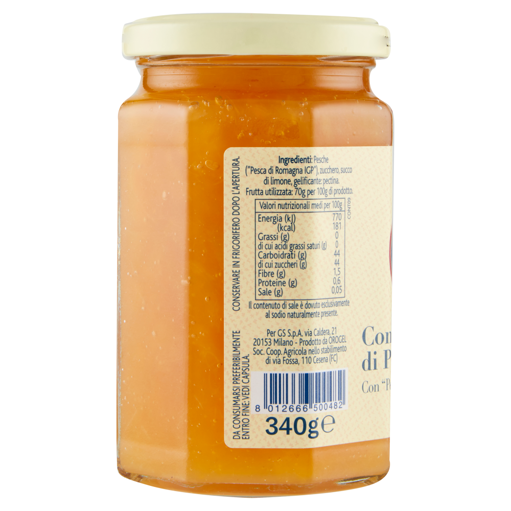 Terre d'Italia Confettura Extra di Pesche con "Pesca di Romagna IGP" 340 g