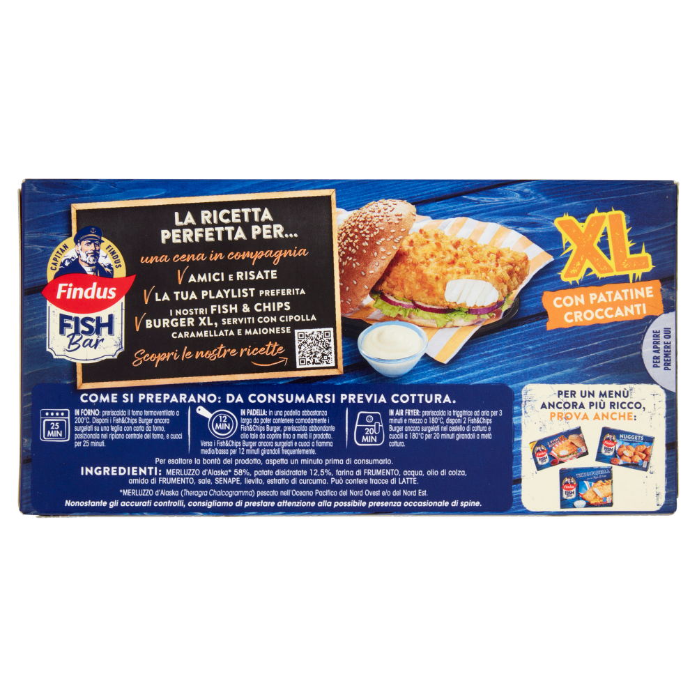 Capitan Findus Fish Bar 2 Fish & Chips Burger XL 270 g