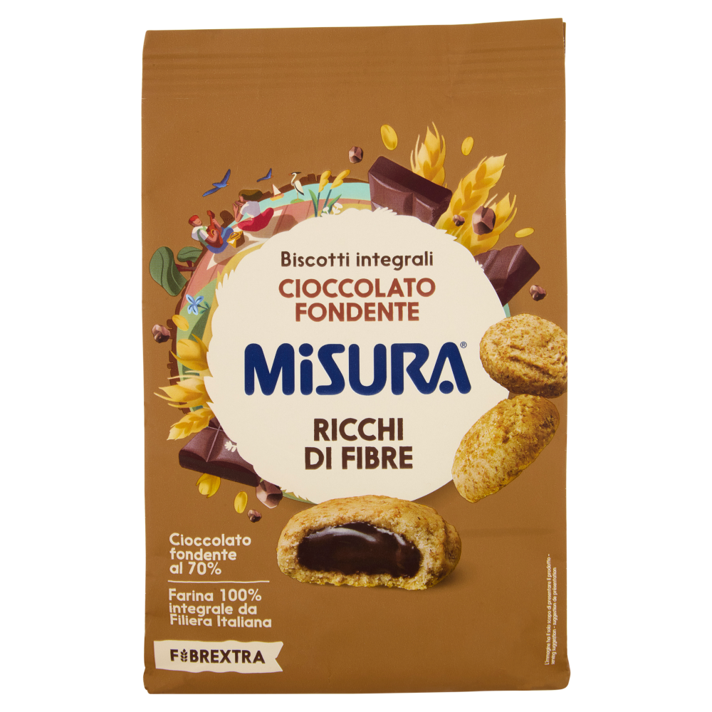 Misura Fibrextra Biscotti integrali Cioccolato Fondente 260 g