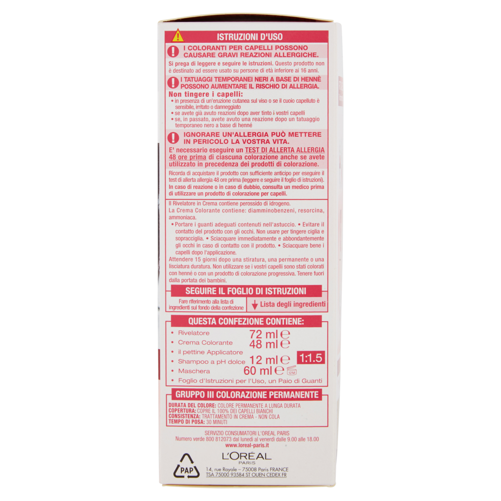 L'Or&eacute;al Paris Excellence Crema colorante triplo trattamento avanzato, 3 Castano Scuro