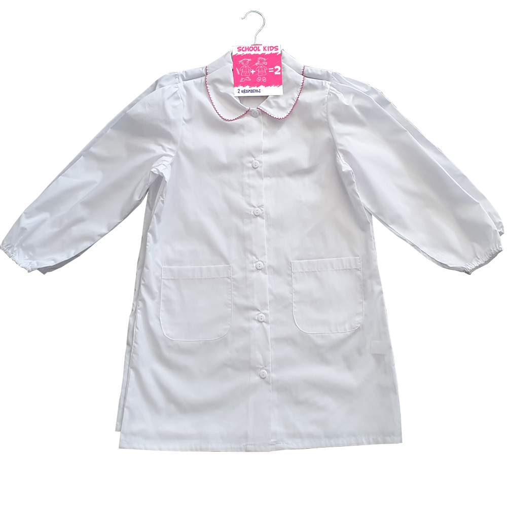School Kids Confezione 2 Grembiuli Scuola Bambina Bianco 9/10 Anni