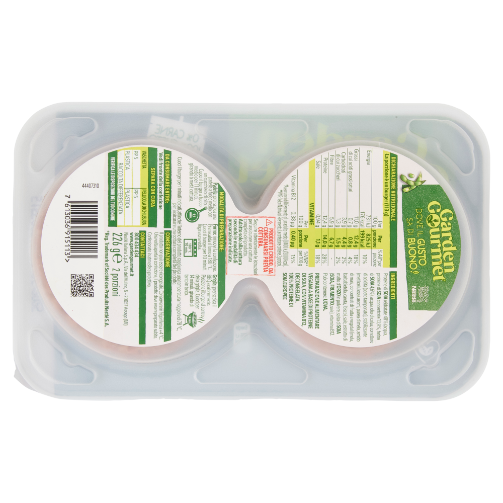 GARDEN GOURMET Sensational Burger Vegano di Soia 2 pezzi 226g