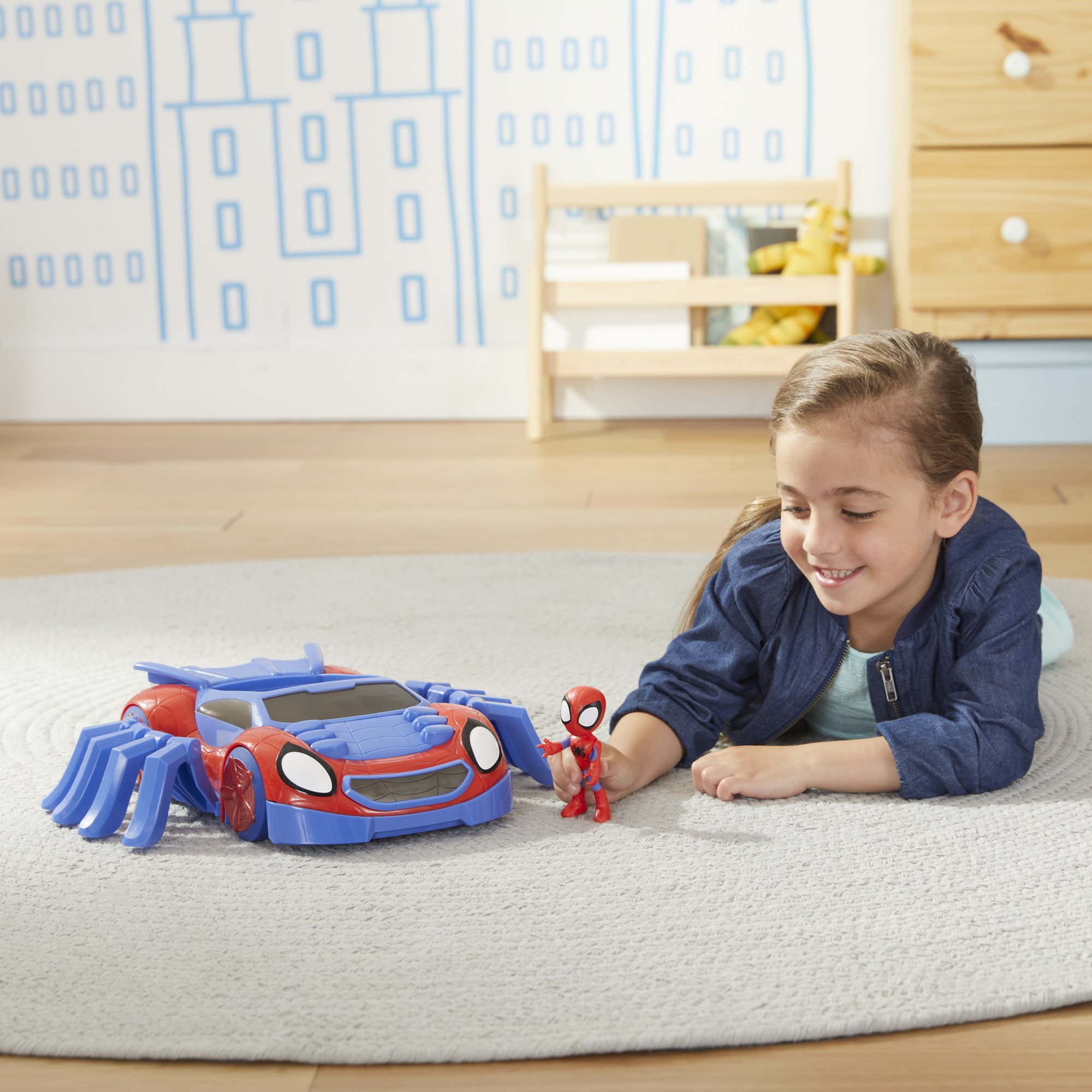 Marvel Spidey e i Suoi Fantastici Amici - Ultimate Web-Crawler, include veicolo spara colpi e un personaggio da 10 cm, per bambini dai 3 anni in su