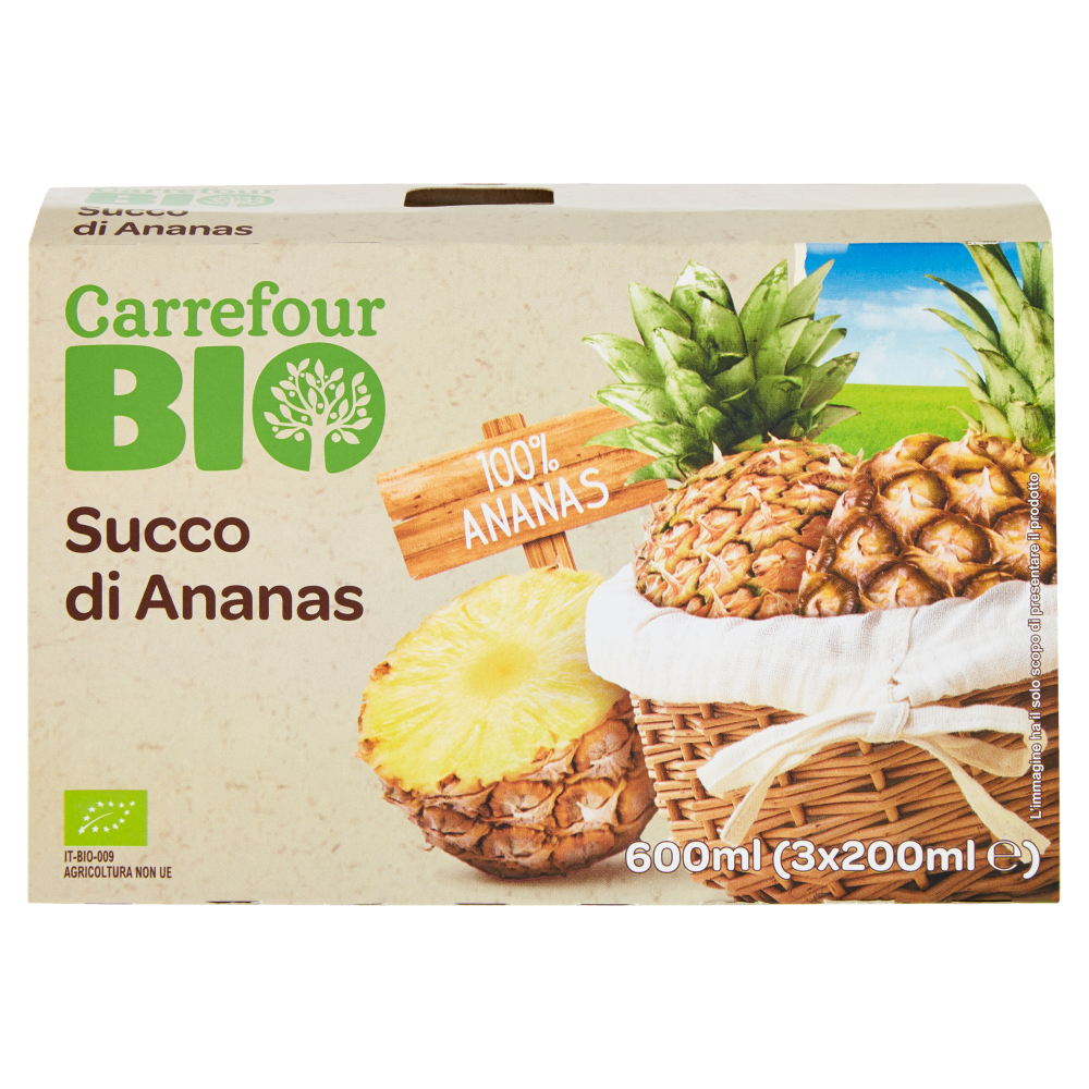 Carrefour Bio Succo di Ananas 3 x 200 ml