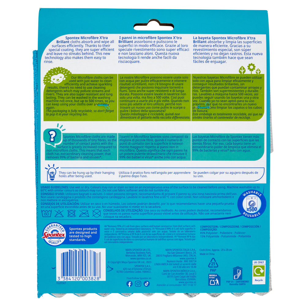 Spontex Microfibre X'tra Brilliant x2