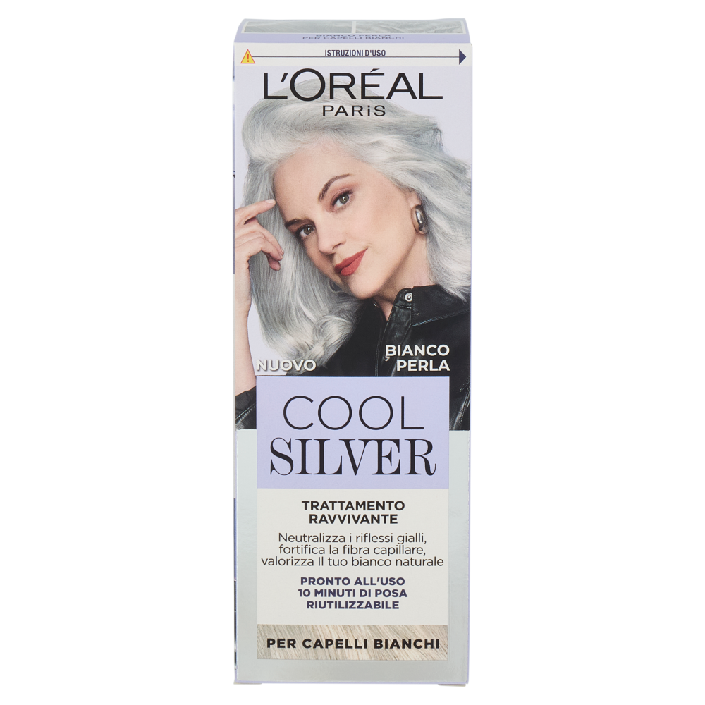 L'Or&eacute;al Paris Cool Silver Bianco Perla Trattamento Ravvivante, per Capelli Bianchi, 114 ml