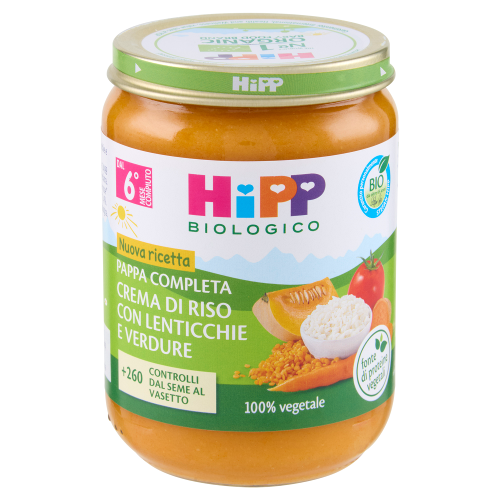HiPP Biologico Crema di Riso con Lenticchie e Verdure 190 g