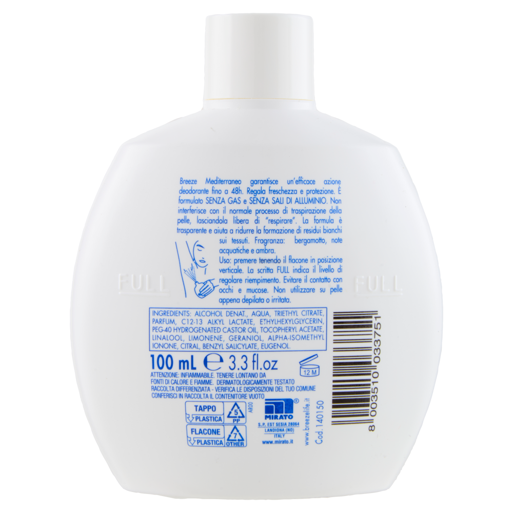 Breeze Mediterraneo Deodorante Profumato 48h 100 mL