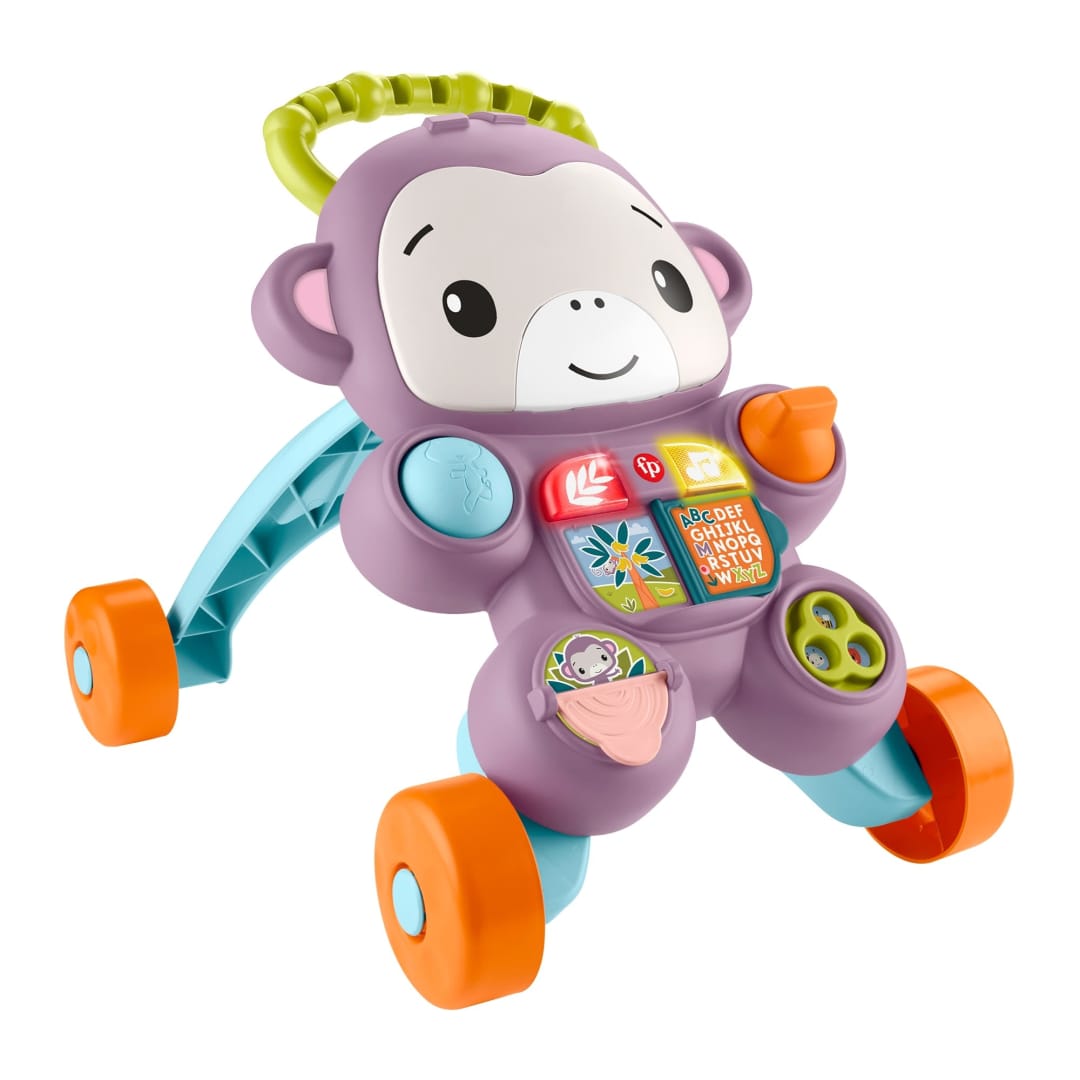 Fisher-Price Scimmietta Viola Primi Passi, Giocattolo Per L'Apprendimento Per Neonati Con Musica E Luci, Versione Italiana
