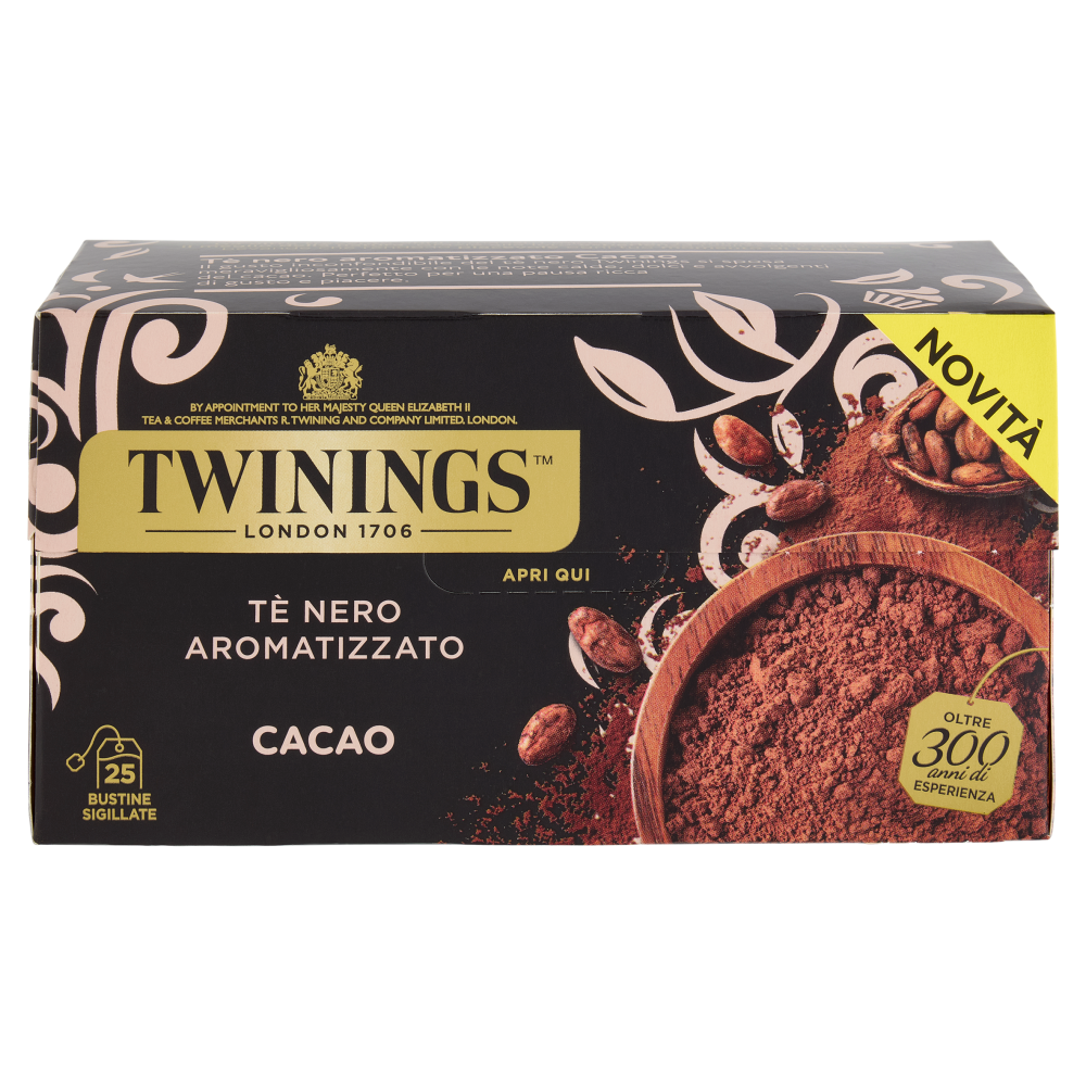 Twinings Cacao Tè Nero aromatizzato 25 filtri The 50 g