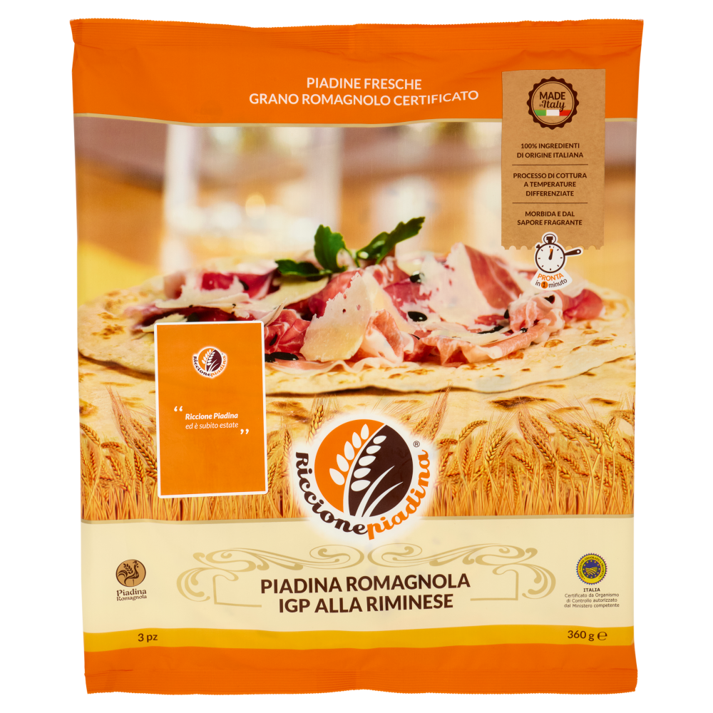Riccionepiadina Piadina Romagnola IGP alla Riminese 3pz 360 g