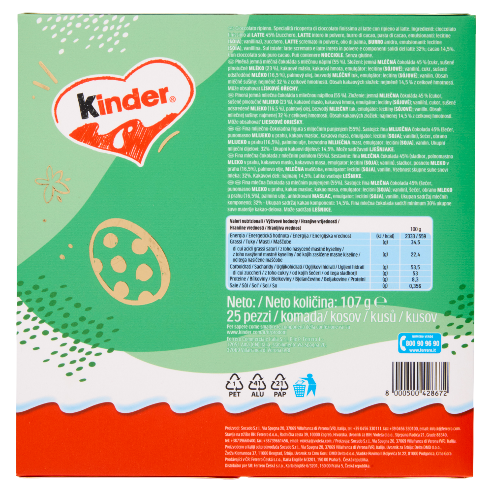Kinder & Love Mini 25 pezzi 107 g 