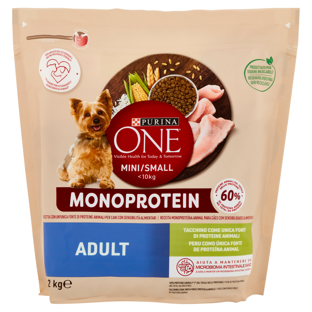 PURINA ONE Mini/Small Monoprotein Adult Tacchino 1,2 kg 