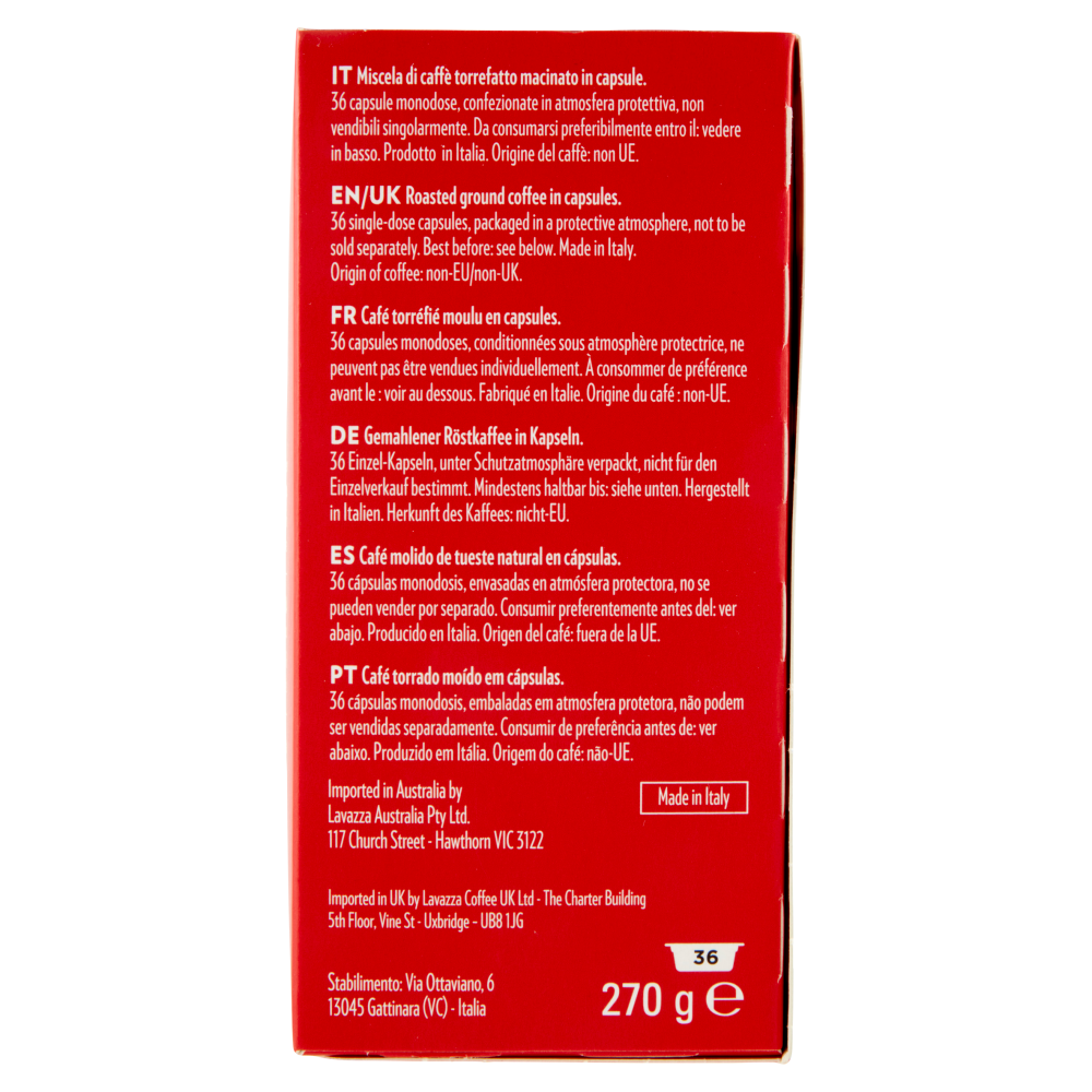 Lavazza A Modo Mio Qualità Rossa 36 Capsule 270 g