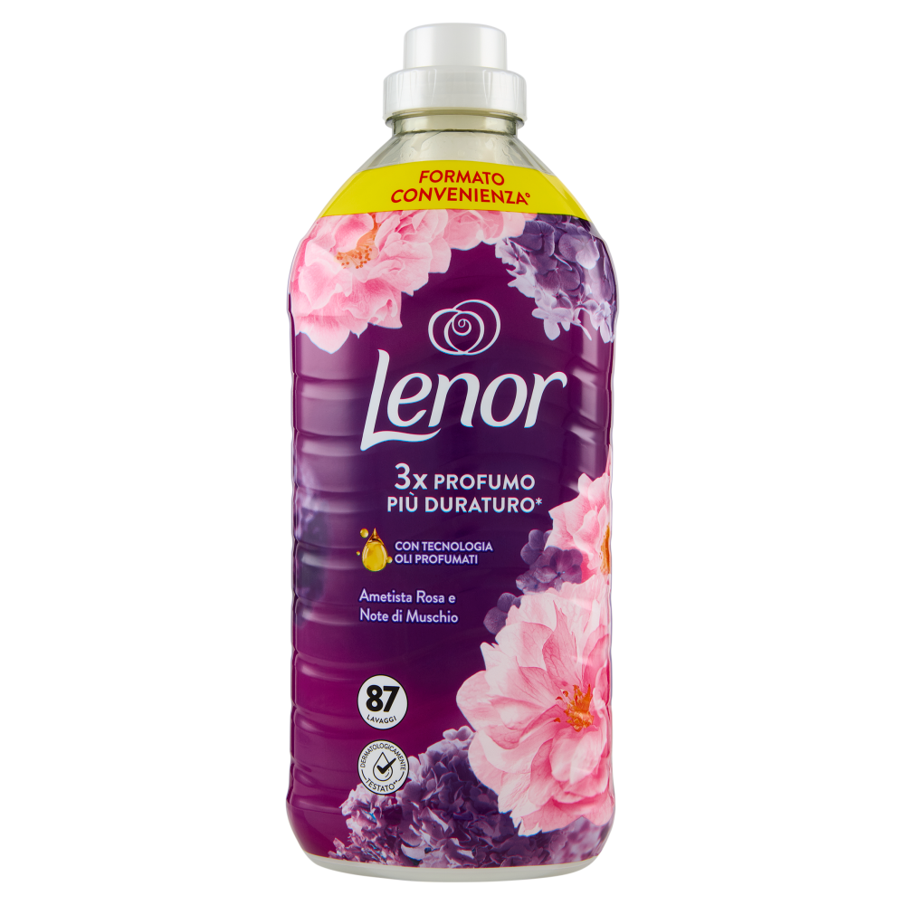 Lenor Ammorbidente Lavatrice Concentrato, Ametista Rosa e Note di Muschio, 87 Lavaggi 1,827 L