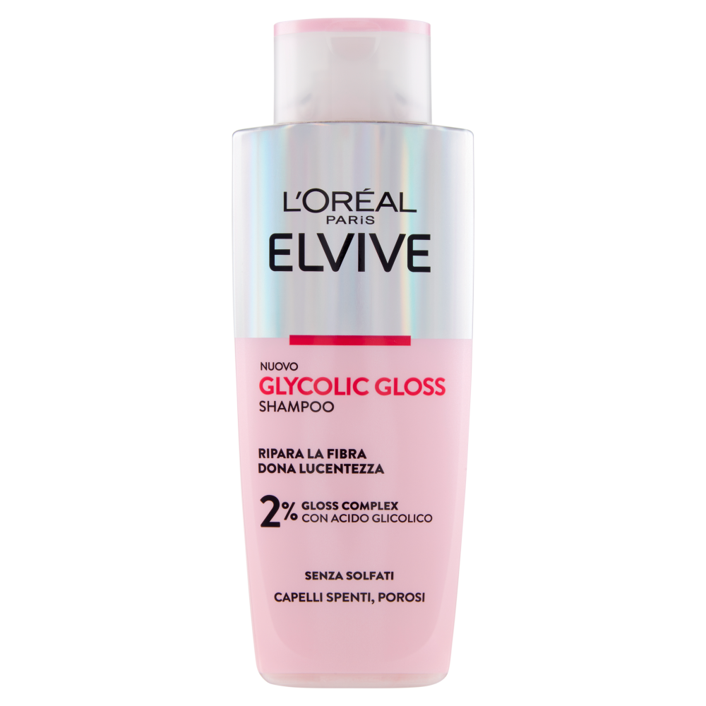 L'Oréal Paris Elvive Glycolic Gloss Shampoo con Acido Glicolico Per Capelli Spenti e Porosi 200 ml