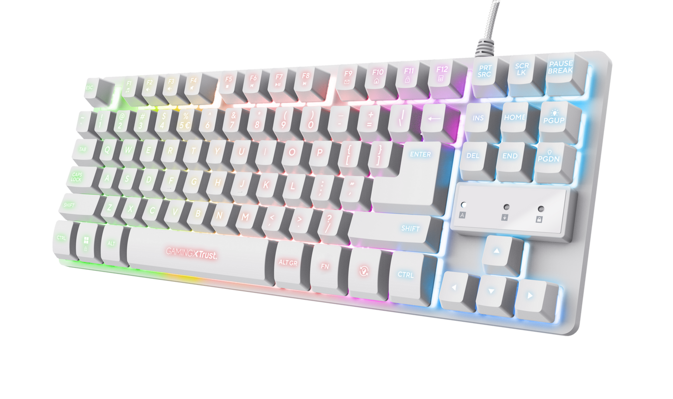Trust GXT 833W tastiera Gaming USB QWERTY Italiano Bianco