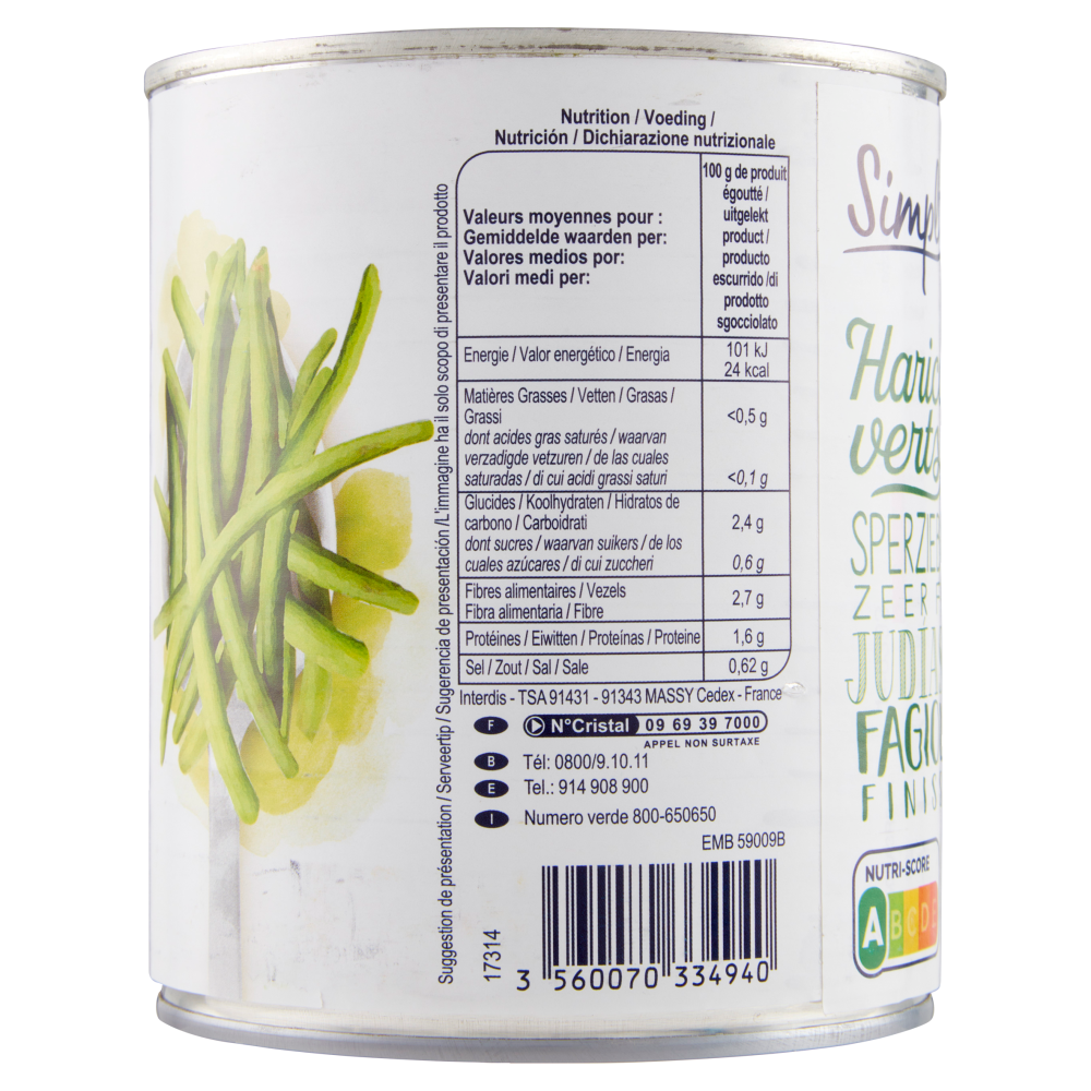 Simpl Fagiolini Finissimi 800 g