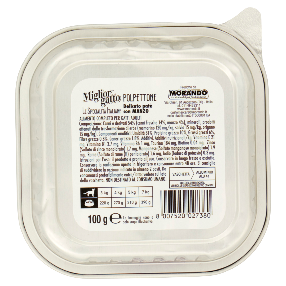 Migliorgatto Le Specialità Italiane Polpettone con Manzo 100 G