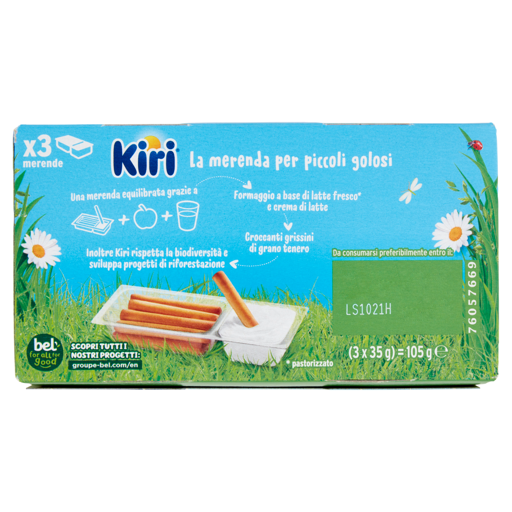 Kiri Dippi Latte Fresco & Crema di Latte + Croccanti Grissini 3 x 35 g