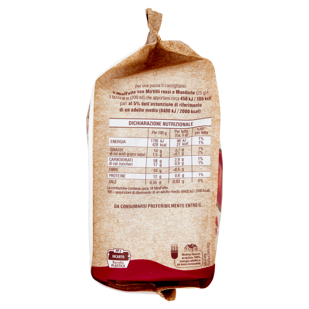 Mulino Bianco Mini Fette Biscottate con Mirtilli Rossi e Mandorle 90g