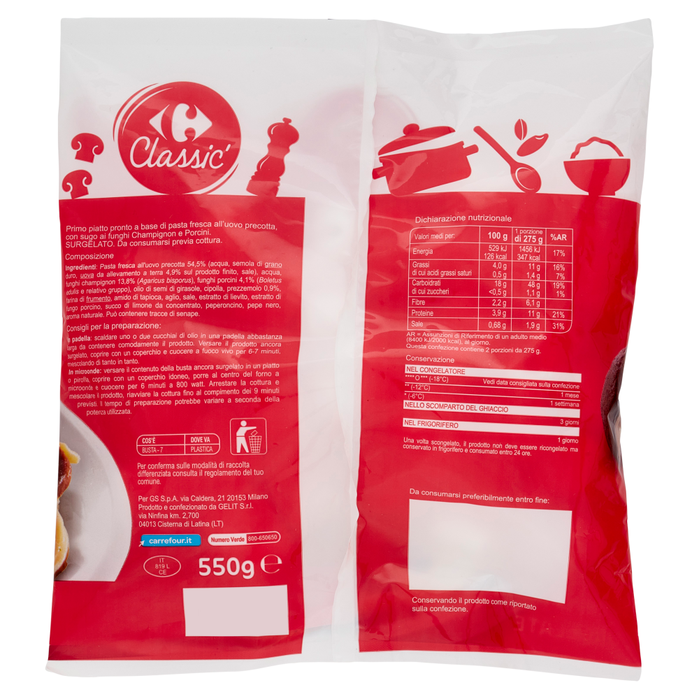 Carrefour Classic Tagliatelle ai Funghi* 550 g