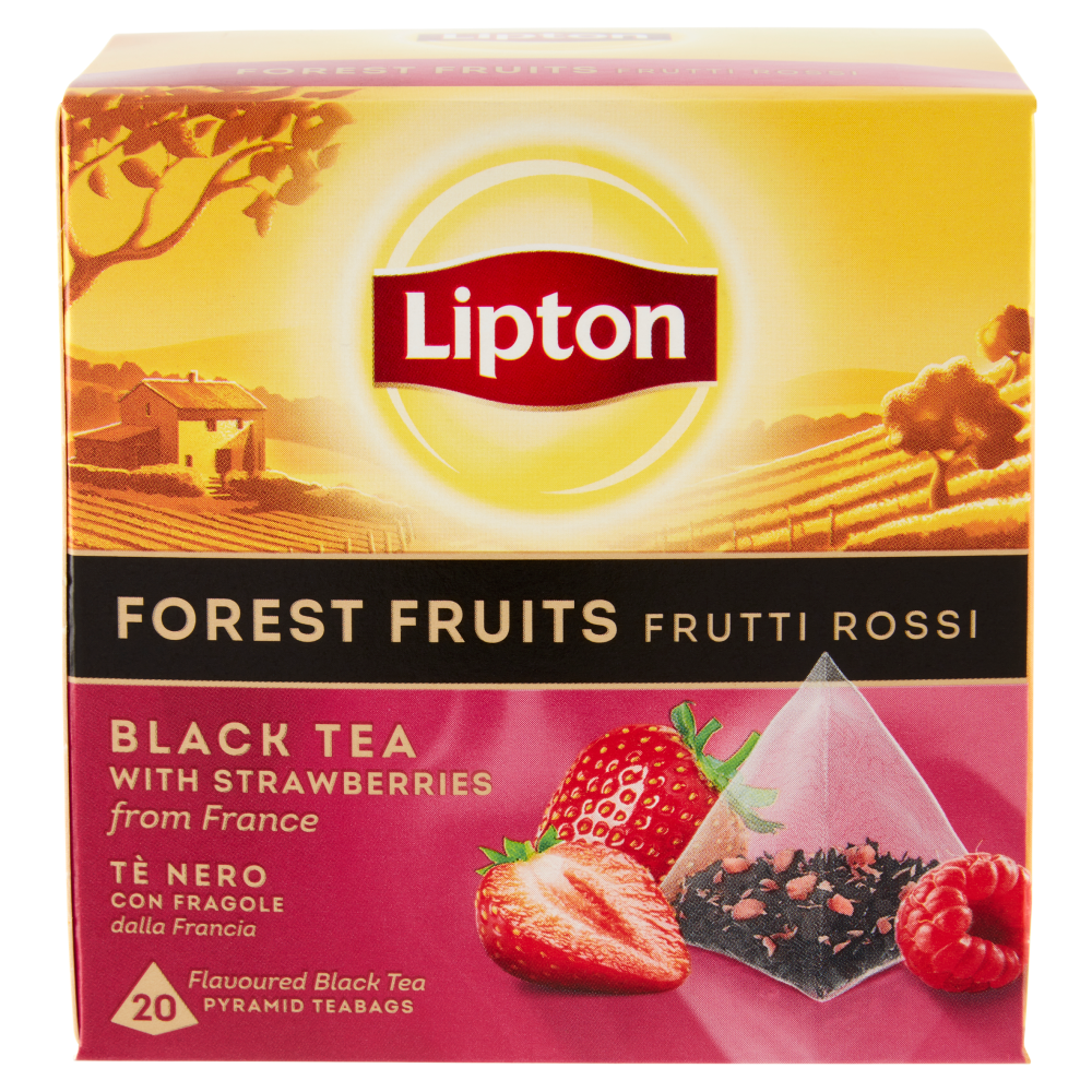 Lipton Frutti Rossi T&egrave; Nero con Fragole 20 Pyramid Teabags 30 g