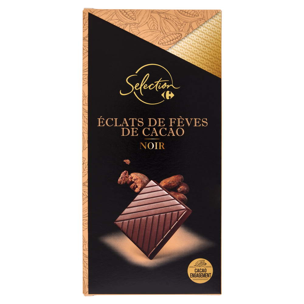 Carrefour Selection Éclats de Fèves de Cacao Noir 100 g
