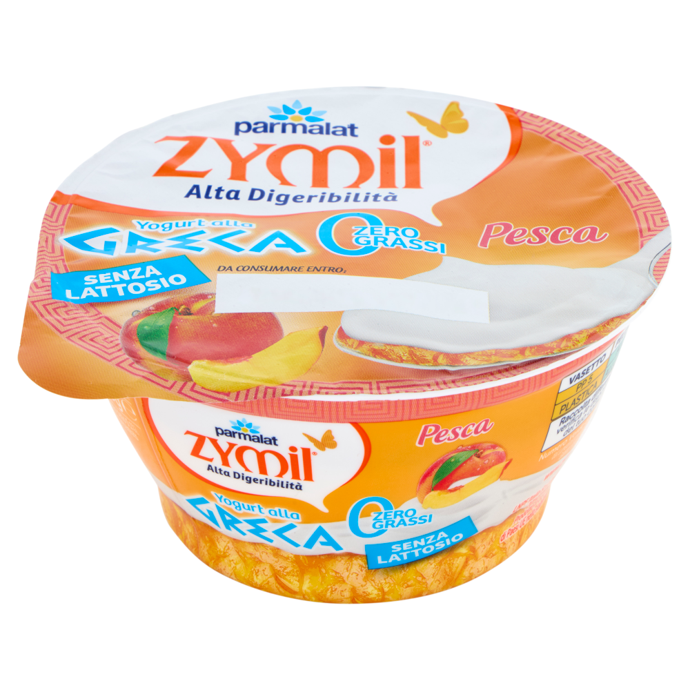 ZYMIL Alta Digeribilit&agrave; Senza Lattosio Yogurt alla Greca Zero Grassi Pesca 150g