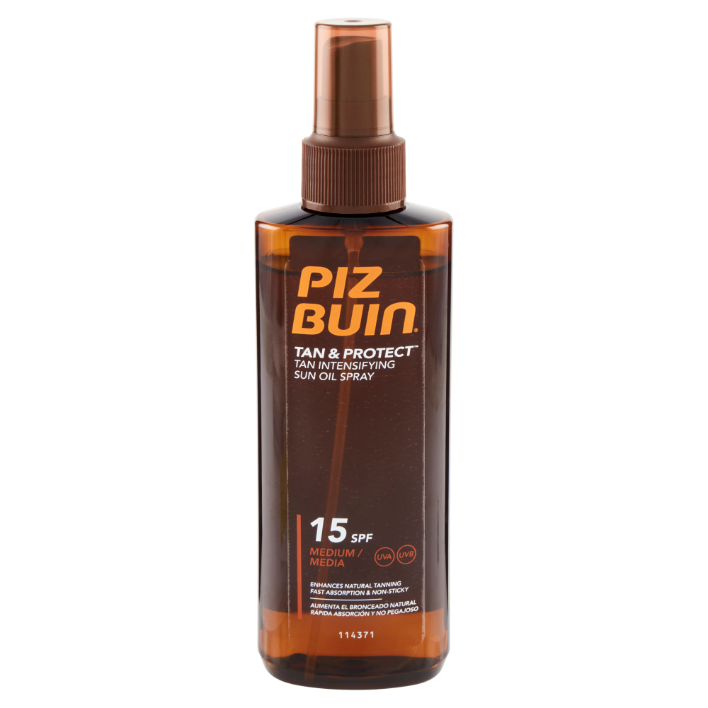 Piz Buin Olio Solare Intensificatore Dell'Abbronzatura Tan & Protect, Protezione Media 15 SPF, 150ml